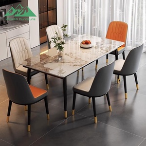 Ensemble de salle à manger Wayon, luxe moderne, table à manger rectangulaire élégante et chaises pour projet de villa - Product Image 1