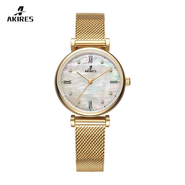 Ladies Quartz's Watch Mother Of Pearl Dial 5ATM Waterproof Customized Logo Diamond Watch