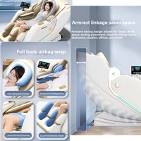 Fauteuil de massage en pierre de jade, airbags complets pour le corps, boules rotatives fixes, oreiller en forme de U, rouleau pour les cuisses, les jambes et les pieds, chauffage, Bluetooth, commande vocale IA