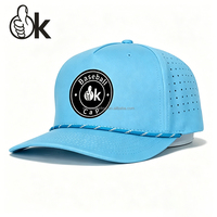 Gorra de béisbol de 5 paneles bordada a medida con cuerda, impermeable, perforada, para deporte y golf, tendencia 2026