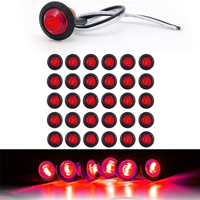 Feux de position latéraux ronds de 3/4 pouce, ampoule étanche 3 LED 12V DC, lampe indicatrice universelle pour camion, remorque, bus, bateau