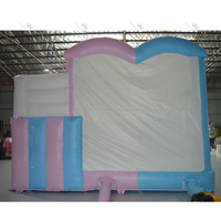 Castillo Inflable Personalizado con Temática Rosa y Azul para Niño o Niña, Casa de Brinco Inflable Comercial para Revelación de Género, Uso en Exteriores y Negocios