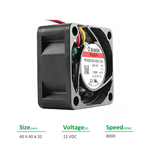 Ventilateur axial SUNON MF40201VX-1000C-G99 OEM en plastique 40x40x20mm 12VDC 80mA 1.06W 8000RPM 10.8CFM avec roulement à billes pour armoire et onduleur - Product Image 2