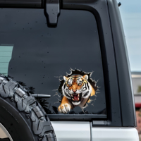 Autocollants 3D personnalisés avec logo de tigre, autocollants créatifs pour voiture, autocollants adhésifs pour pare-brise arrière, pare-chocs, mur