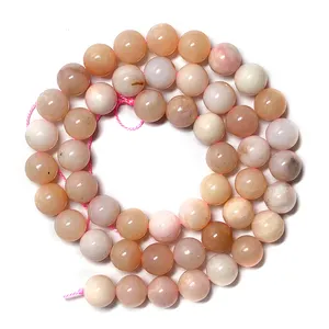 Hot 10mm opal pink Jewelry Natural Stone Necklace Wholesale gemstone loose beads