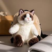 Sac à dos en peluche de chat réaliste personnalisable, sac à dos de chat rembourré fait à la main pour femmes, cadeau unique pour les amoureux des chats