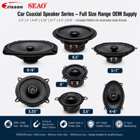 Haut-parleur coaxial 2 voies Seao 6,5 pouces 86 dB 60 W max, panier en fer noir, 3 ohms, 12 V, pour rétrofit/amélioration toutes voitures
