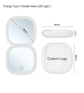 Xách Tay Mini Hai Mặt 10X Magnifying LED Ánh Sáng Du Lịch Gương Cá Nhân Túi Có Thể Gập Lại Gương - Product Image 5