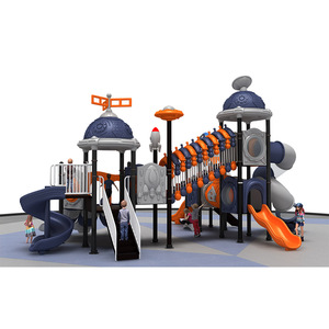 Structure de jeu extérieure pour enfants avec grand toboggan et balançoire à cadre métallique, idéale pour les écoles, les maternelles et les collectivités - Product Image 1