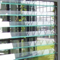 Fenêtre à persiennes réglables en verre dépoli réfléchissant pour cuisine et salle de bain, avec fonction de ventilation et d'intimité