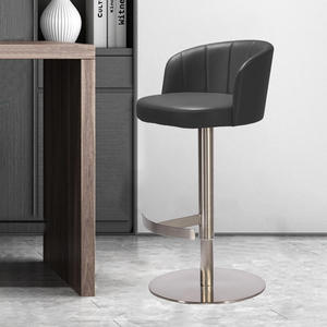 Chaise pivotante en cuir de haute qualité et acier inoxydable, design moderne, idéale pour la maison, le bar, l'hôtel, le salon, la boîte de nuit, réglable en hauteur - Product Image 4