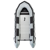 Bateau pneumatique pliable en aluminium de 12 pieds (380 cm) Orca Hypalon/PVC pour la navigation à rames
