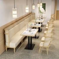 Restaurant café pizzeria bois canapé cabine et table chaises combinaison u forme canapé et long stand siège meubles