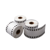 Étiquette d'usine marque noire taille continue logo personnalisable rouleaux d'étiquettes autocollantes de codes à barres thermiques directs