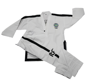 <span class=keywords><strong>Uniforme</strong></span> de Entrenamiento de <span class=keywords><strong>Taekwondo</strong></span> ITF Quteng - Material Acanalado Unisex Personalizable Transpirable y Duradero Ligero - Product Image 1