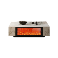 Meuble TV moderne pour salon avec cheminée électronique 3D, table basse, flamme simulée en pierre, mobilier de luxe pour hôtel et maison Movvon CF802