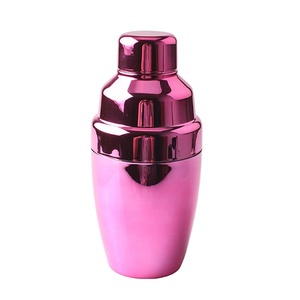 Shaker à cocktails en plastique de 6 oz avec couvercle et passoire, shaker à cocktails promotionnel de couleur métallique, fabriqué au Vietnam - Product Image 2
