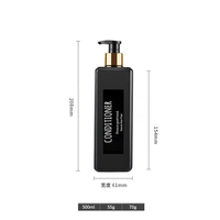 Bouteille carrée noire en PET de 500 ml en stock pour savon liquide, shampoing, gel douche, après-shampoing, désinfectant pour les mains ; Bouteille à pompe rechargeable