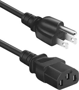 Manufacturer's Approved 3-pin Pin Cable For Direct Sales American 3-pin 10A/13A/15A AC Wire IEC C13 American Power Cord