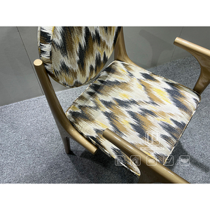 Hot Selling Luxury Antique Dinning Room Furniture Set Wood Frame Fabric Pattern <b>Dining</b> <b>Chair</b> With Square Cushion Hot Selling - Product Image 5
