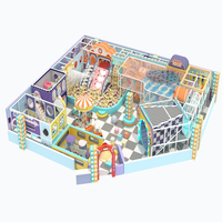 Aire de jeux intérieure avec jeux interactifs, piscine à balles et château gonflable, équipement de jeux souples pour écoles, en plastique