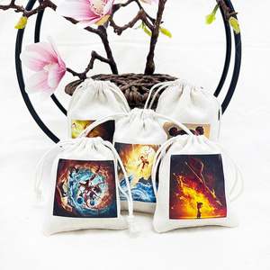 <b>Small</b> Cotton Pouch Customized logo Pouch <b>Bag</b> Cotton Muslin Jewelry <b>Bag</b> Cotton Canvas Jewelry Pouch - Product Image 3