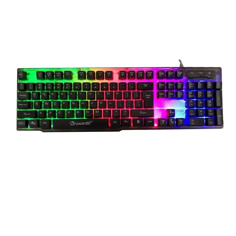 Original factory professional produce new USB wired multimedia Metal Gaming LED Backlight Laser Keyboard KBL-707U with FN+ keys
