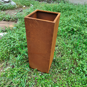 Pot de fleurs au design moderne, résistant aux intempéries, en acier corten, jardinières - Product Image 3