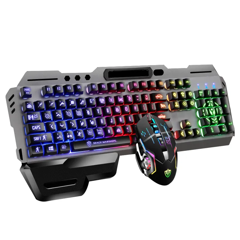 wired usb game pc rgb colorful led backlit true mechanical gaming keyboard mouse combos computer keyboard and mouse for gamer