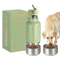 Bouteille d'eau pour chien 2-en-1 OEM avec gamelle intégrée, 32 oz, en acier inoxydable à double paroi, isolée sous vide, pour l'extérieur