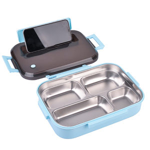 Contenitore per telefono caldo contenitore per alimenti in plastica in <span class=keywords><strong>acciaio</strong></span> inossidabile contenitore per <span class=keywords><strong>pranzo</strong></span> a 3 scomparti a tenuta stagna - Product Image 2