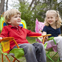 Chaise de camping pour enfants avec accoudoirs, dossier créatif à motif de dessin animé, en tissu Oxford, confortable, durable, pliable, légère, avec tube en acier