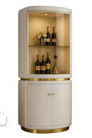 Meuble d'angle haut de gamme pour salon, casier à vin triangulaire en forme d'éventail avec un attrait luxueux