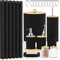 Ensemble d'accessoires de salle de bain 22 pièces, brosse de toilette, poubelle, porte-brosse à dents, porte-savon, gobelet de salle de bain et distributeur de savon