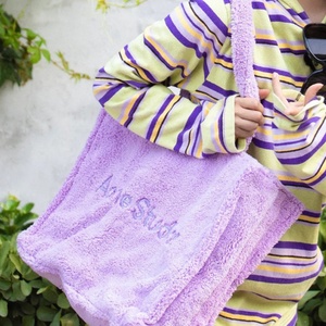 Customizable <b>Large</b> Capacity <b>Plush</b> Tote Bag Waterproof Furry Shoulder Handbag with Embroidery Logo - Product Image 6