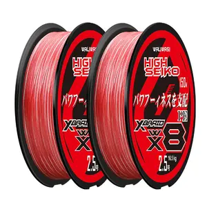 Red White Color Fishing Line 100m 150m X8 Multi-Strand PE Fishing Braided Line