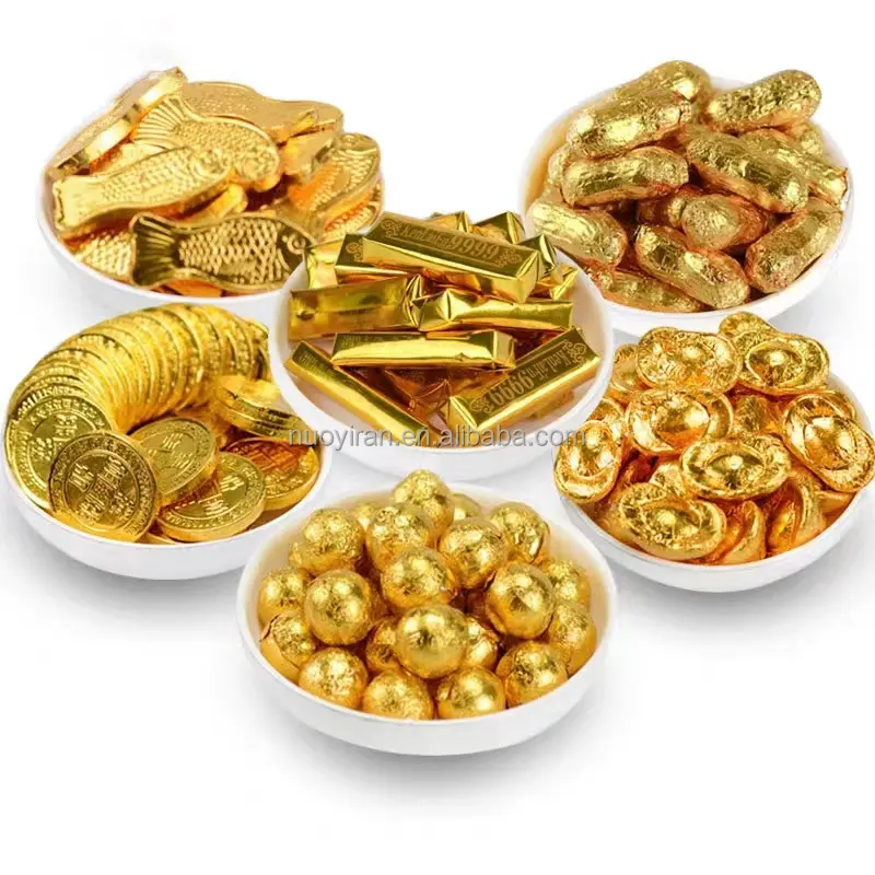 China factory direct selling private label customized gold coin chocolate candy wholesaler in different shapes