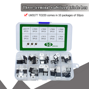 LM317T L7805 L7806 L7808 L7809 L7810 L7812 L7815 L7818 L7824 Kit d'assortiment de transistors 50PCS Boîte de régulateur de tension 10 valeurs - Product Image 6