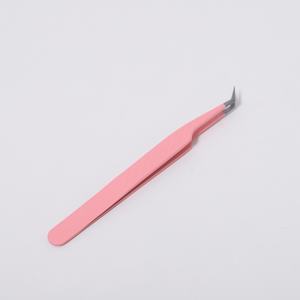 Pinky leem Custom logo Stainless Steel Pink <b>Eyelash</b> <b>Applicator</b> Tweezers Volume Fiber Tip Lash Tweezer <b>Eyelash</b> Extension Tweezer - Product Image 4