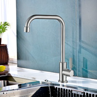 Évier de cuisine en acier inoxydable avec robinet simple pour eau froide, idéal pour le lavage des légumes