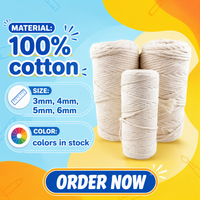 Cordon en macramé torsadé en coton naturel blanc, corde tressée faite à la main pour la décoration murale, le bricolage, les chaussures et le textile de maison - Vente en gros