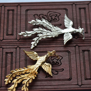 Copper Phoenix Hairpin 43x68MM Plated Antiquity Style <b>Wedding</b> Hair <b>Accessory</b> - Product Image 1