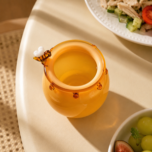 Verre à dessert en verre abeille avec paille, résistant à la chaleur, pour crème glacée, eau, <span class=keywords><strong>miel</strong></span> et pot de rangement pour fleurs, pour la maison, le café et les fêtes - Product Image 6