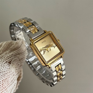Reloj de Cuarzo RetroWheat de Lujo para Mujer, Cristal de Zafiro, Resistente al Agua 3BAR, Correa de Acero Inoxidable, Caja Cuadrada - Product Image 6