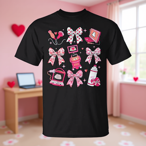 T-shirt Coquette Bow Sonographer Valentine Ultrasound Tech Ob Tech - Product Image 3