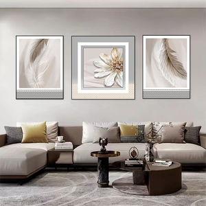 Dipinto Murale in Stile Wabi Sabi con Texture 3D in Pelle Goffrata, Decorazione Astratta Floreale per Camere d'Albergo - Product Image 6