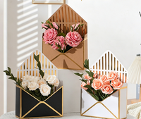 Boîte à fleurs pliable en forme d'enveloppe |   Boîte cadeau pour bouquet portable |   Emballage floral créatif en gros