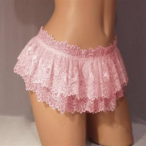 FF3125 Lingerie Sexy Gay Sissy Perizoma in Pizzo Minigonna Costume Perizoma da Donna con Volant Intimo Sexy in Pizzo - Product Image 2