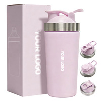 Gobelet shaker à protéines en acier inoxydable personnalisé avec logo, durable, en métal, pour les boissons sportives, de fitness et nutritionnelles en extérieur