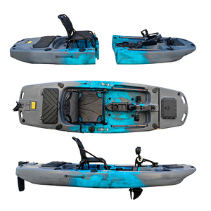 Kayak de pêche à pédales modulaire 3 pièces avec moteur à chariot assis sur le dessus pour les sports de plein air - Product Image 3